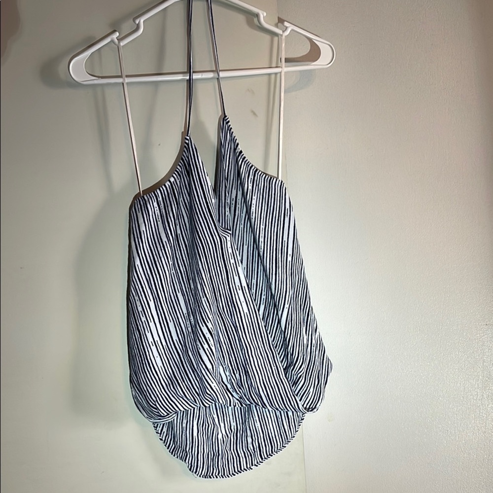Striped Blue and White Women's Top